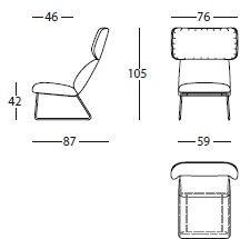 Sancal Кресло Wing из ткани в современном стиле Elle sun-id-1505416 - Вид №2