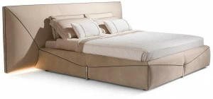 Visionnaire Двуспальная кровать из нубука с мягким изголовьем