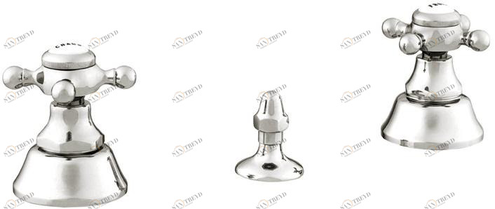 Bronces Mestre Смеситель для биде на 3 отверстия с глянцевой поверхностью Retro 035022.b00.50