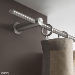 VS20-80-2600 Комплект карнизов: 260 см с 2 держателями и 1 держателем для карниза в качестве центральной опоры (недалеко от стены) PHOS