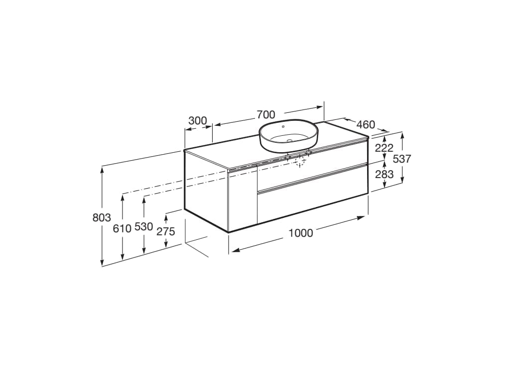 Деревянный умывальник с ящиками и дверцами Roca The Gap ARCH-00092385 - Вид №13