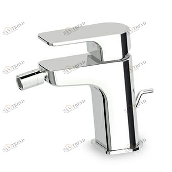 ZWN347 Смеситель для биде, однорычажный, с аэратором, сливом 1 1/4 ", гибкое соединение. <br> Картридж с ограничителем расхода и температуры. Zucchetti Wind 