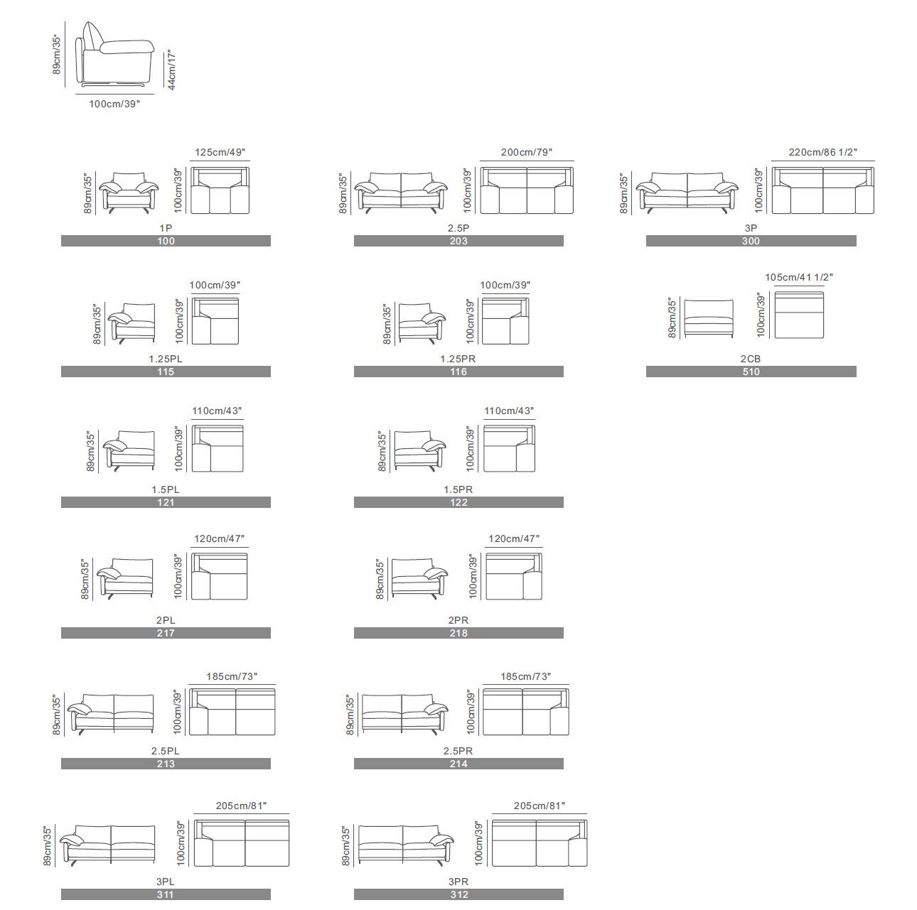 3-местный кожаный модульный диван CAMPO DE' FIORI TURIA ARCH-00102455 - Вид №8