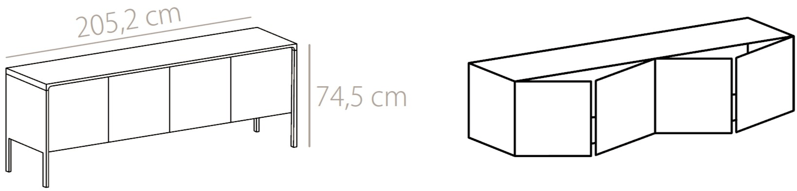 Punt Буфет из орехового дерева с распашными дверцами Tactile sun-id-1484050 - Вид №6