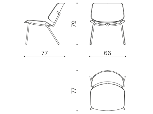TA7004 lounge 4 legs chair True Design Tao - Вид №1