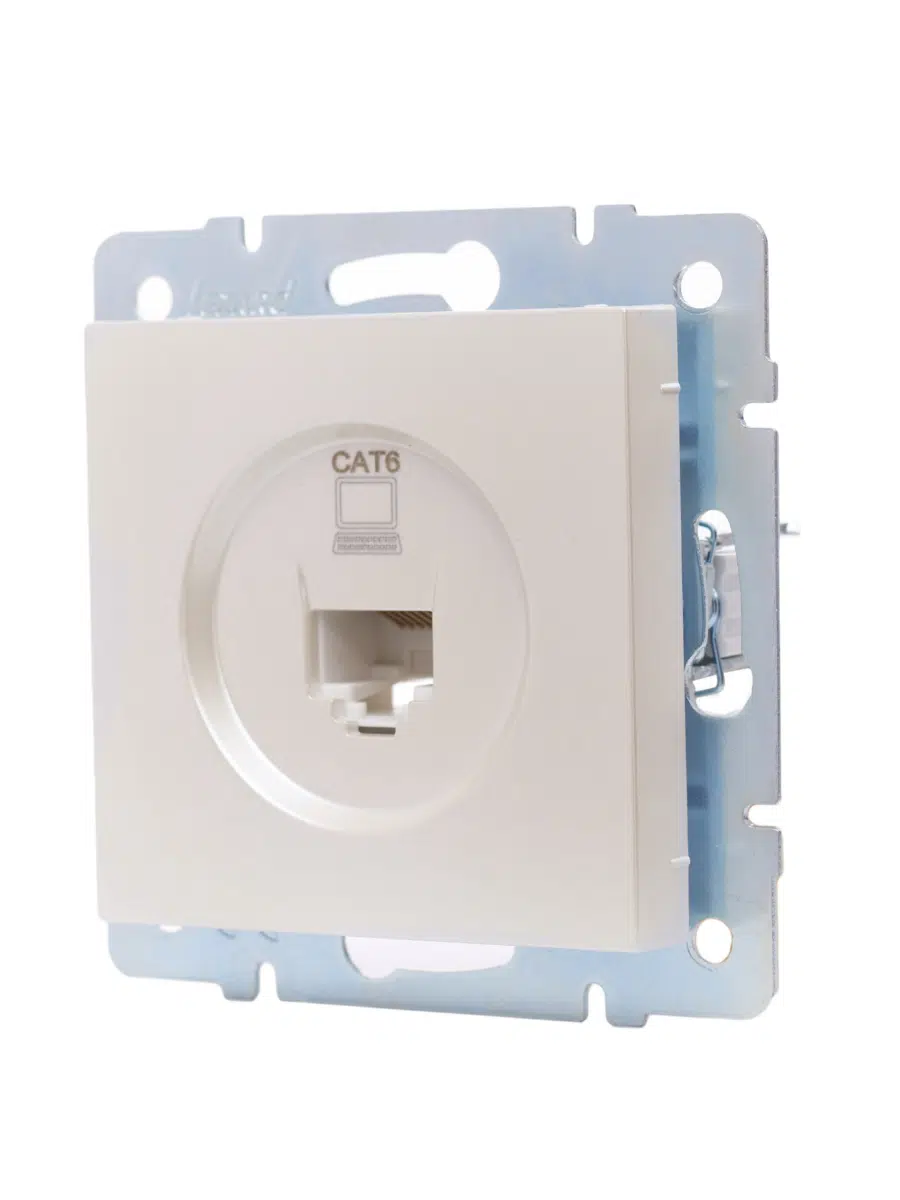 VESNA Розетка компьютерная Cat 6 жемчужный LEZARD 742-3088-140 - Вид №1