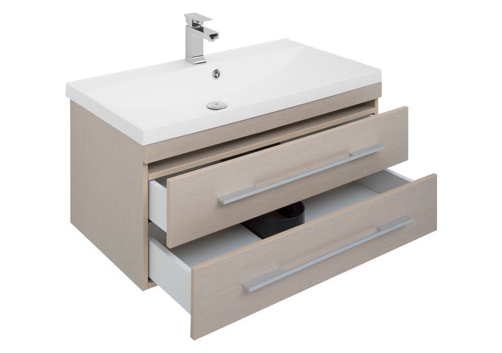 Комплект мебели для ванной Aquanet Нота NEW 90 светлый дуб (камерино) 00230299 - Вид №3
