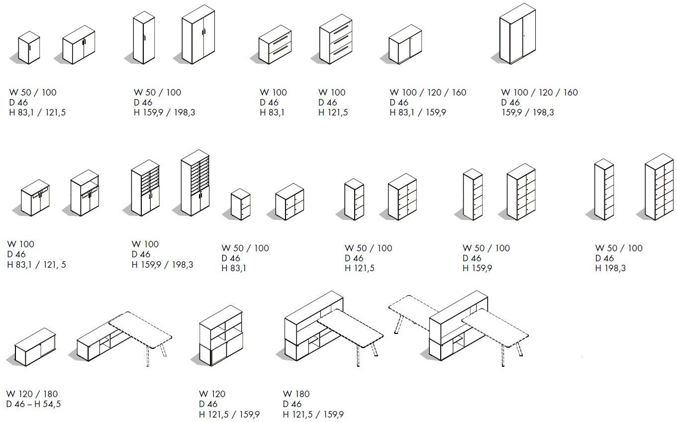 Sinetica Высокий модульный деревянный шкаф для офиса sun-id-1486271 - Вид №6