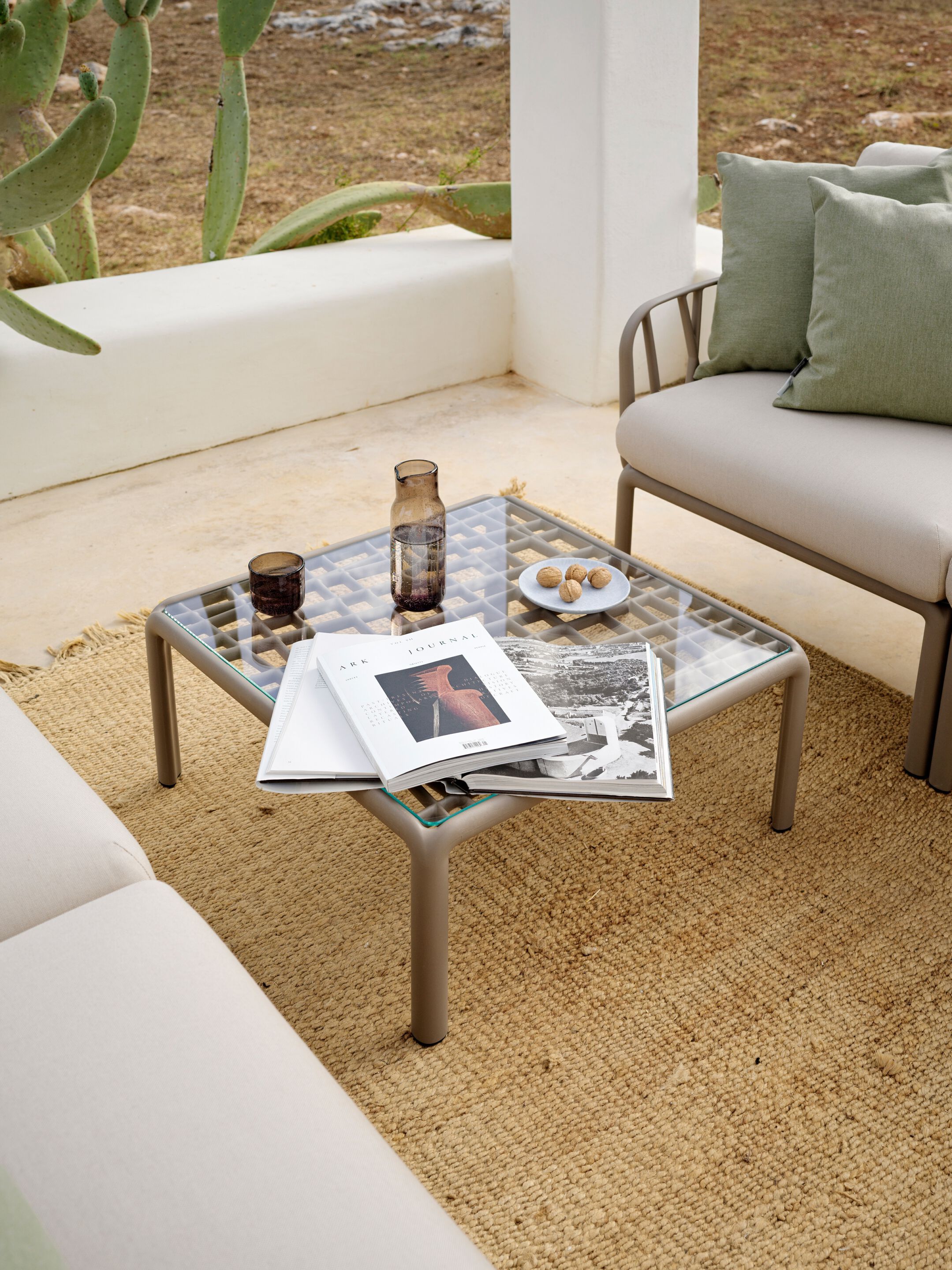 Стеклянный квадратный садовый столик Nardi ARCH-00041085 - Вид №2