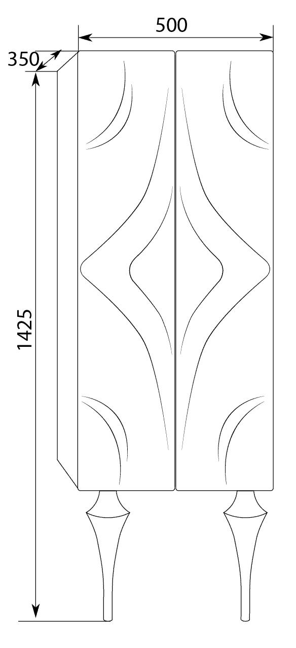 У67291 Пенал Angel 50П 2д. White 1 Marka Art - Вид №1