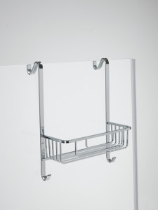 1072(08) Stil Haus, решётка 1-уровневая для душевого стекла + 2 крючка, цвет хром