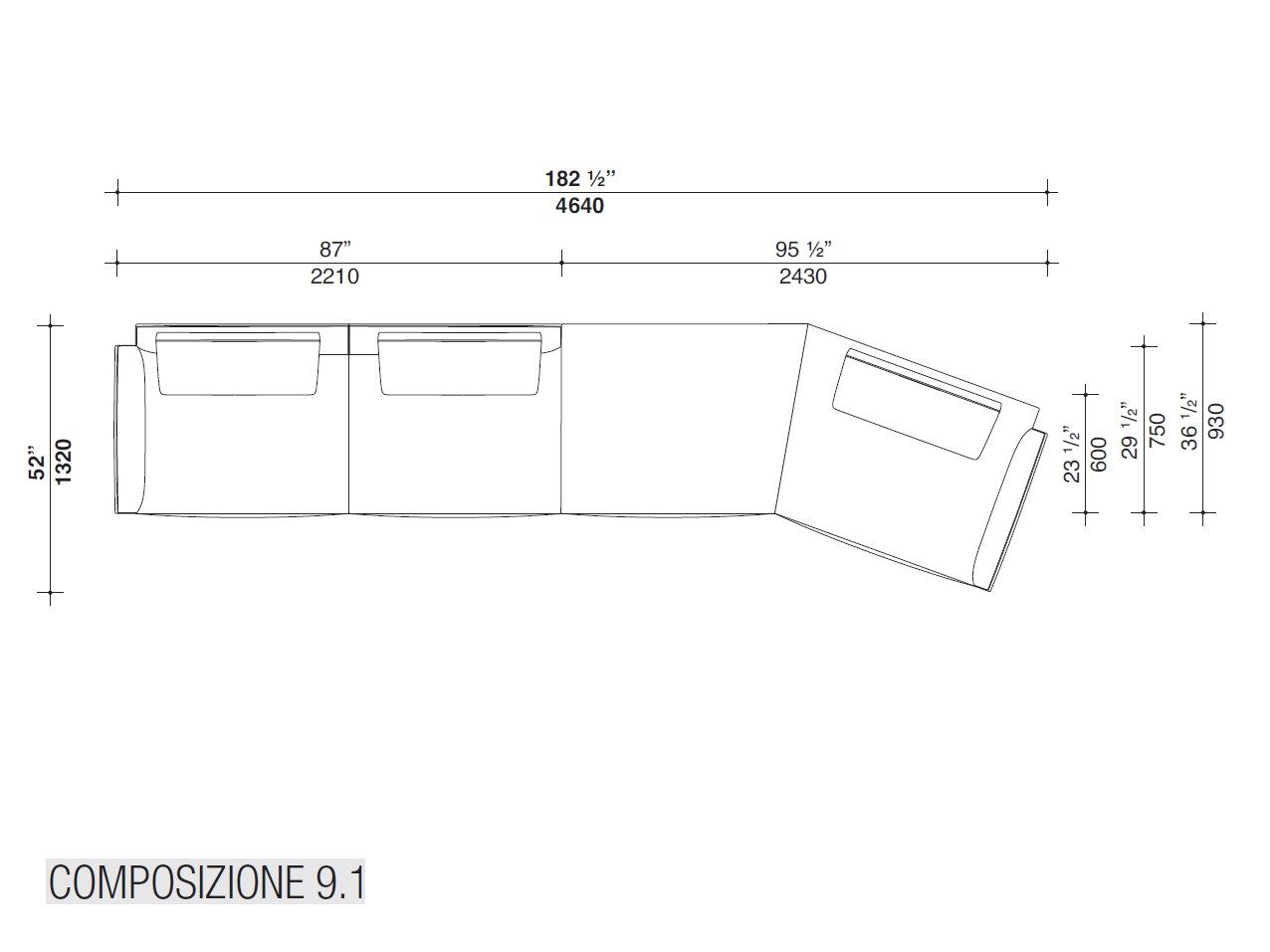 3-местный тканевый диван Lema JERMYN ARCH-00135220 - Вид №19