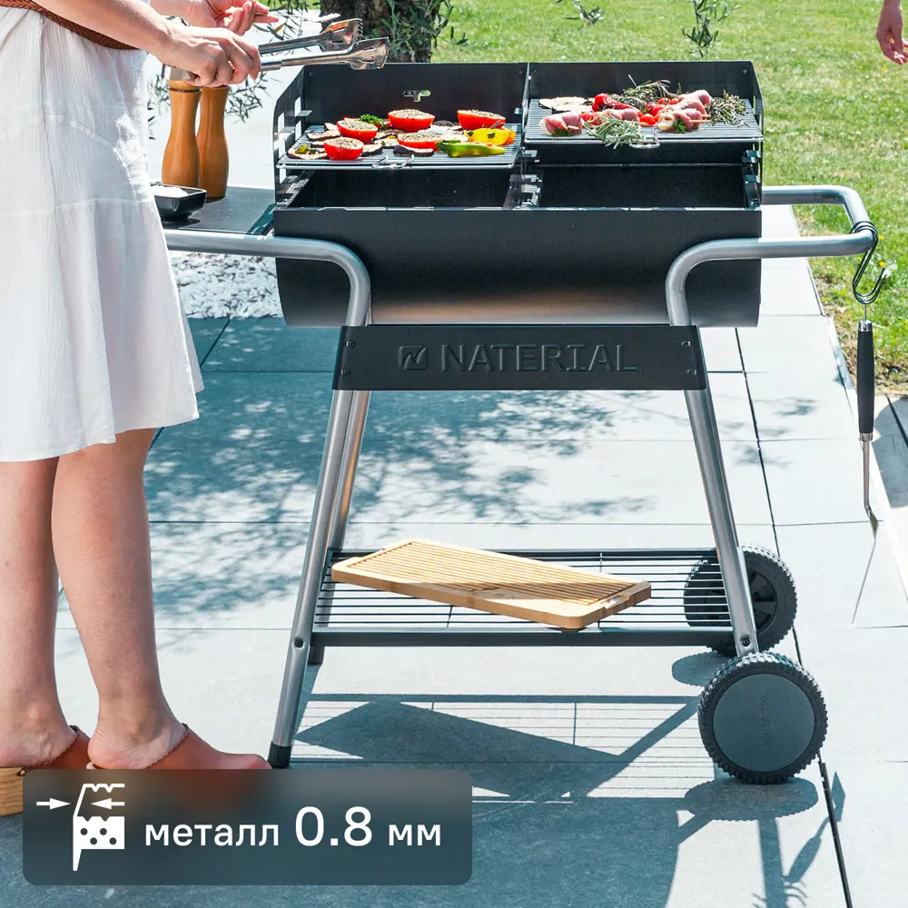Мобильный гриль Naterial Icarus Alpha с двумя зонами приготовления 84178231 STLM-0046925