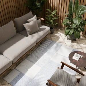 Циновка Дели 120x170 см полипропилен 84307_53111 цвет синий