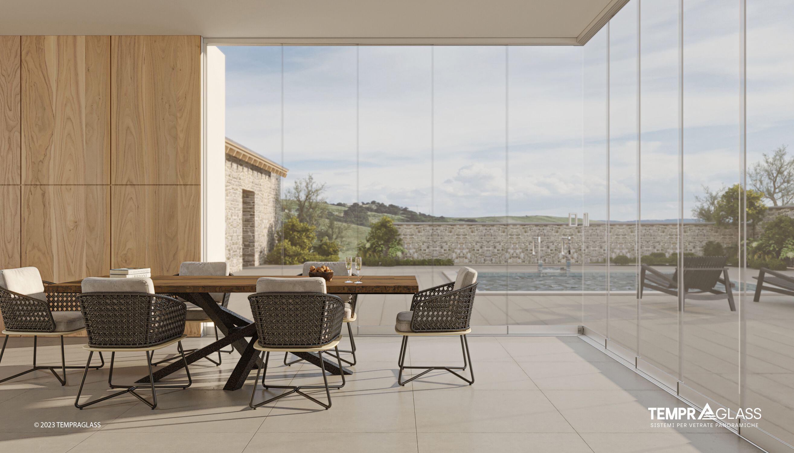 Панорамное раздвижное окно TEMPRAGLASS ALPHA PLUS ARCH-00093894 - Вид №1