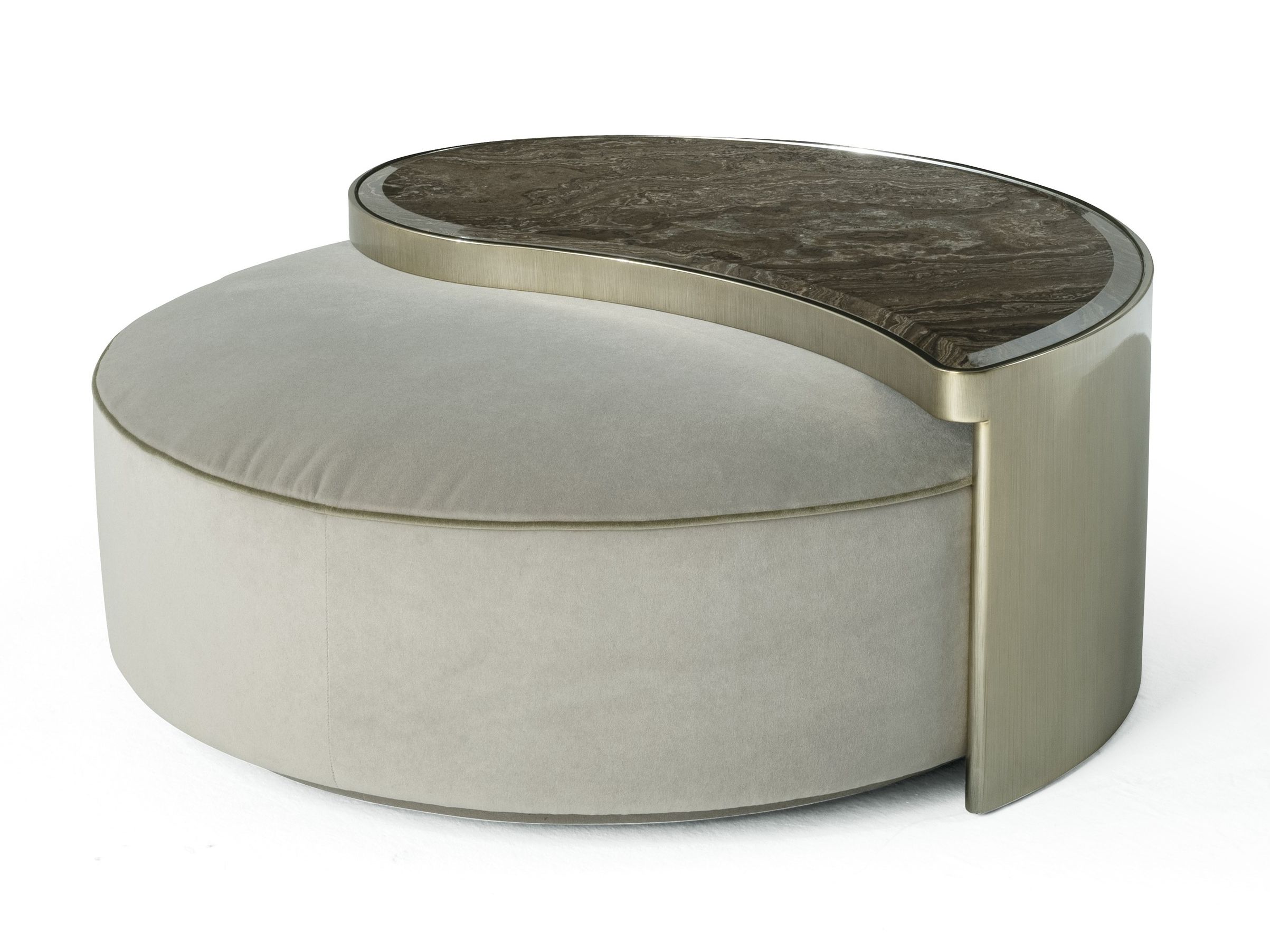 Бархатная мягкая пуфик с деревянным журнальным столиком ETRO Home Interiors ARCH-00110633 - Вид №1