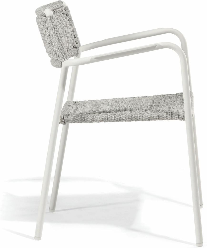 Стул белый веревка 11мм серебристый Manutti Echo MNST586 - Вид №2