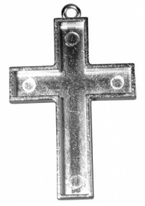 2125321 Основа под подвеску крест, 3,3х2,1 см, упаковка 1 шт., цвет платиновый Rayher