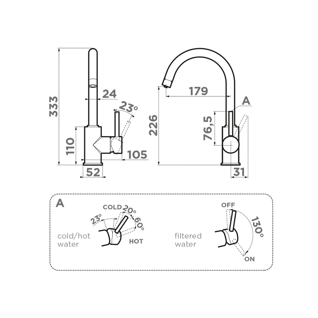 Смеситель для кухни Shinagawa 2 PLUS DC OMOIKIRI 4994402 - Вид №5