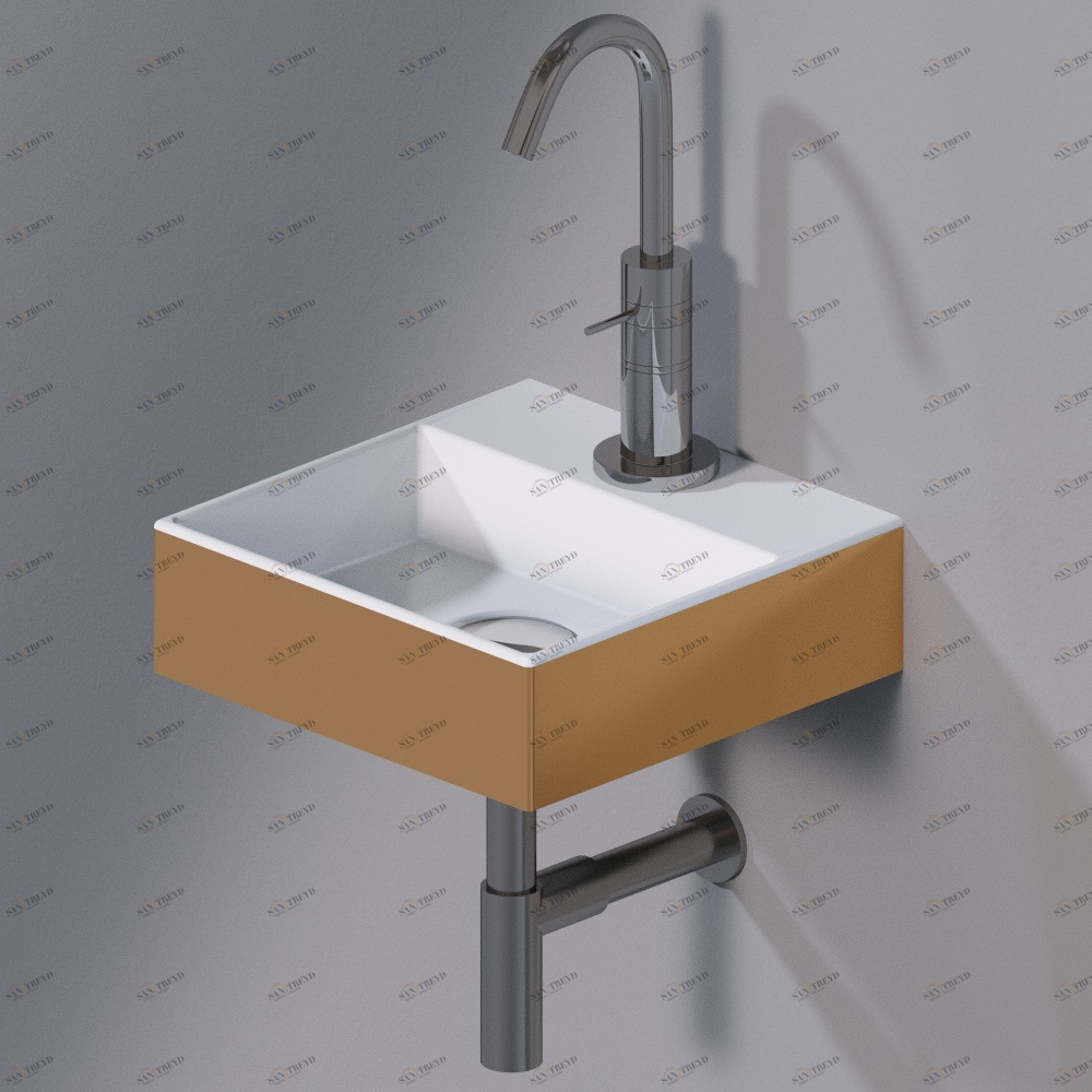 L318T0R1V1.250 Подвесная раковина настенная прямоугольная A. e T. Italia ACQUAFREDDA золотая AeT ITALIA