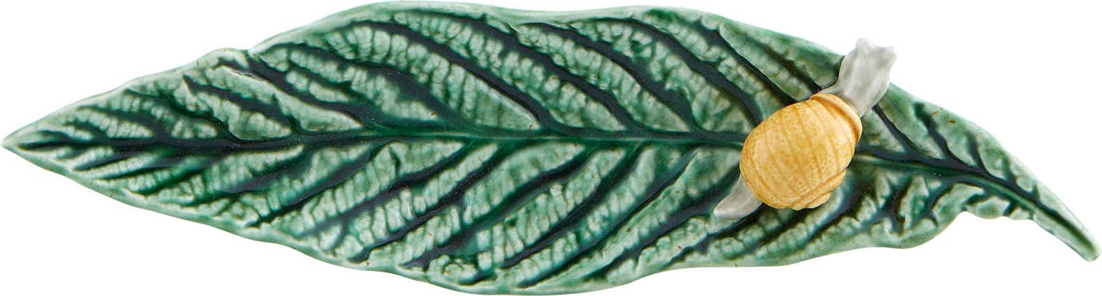 10636892 Bordallo Pinheiro Блюдо Bordallo Pinheiro Лист мушмулы 25см, с улиткой, керамика Керамика 