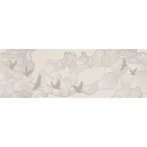 Декор настенный LB Ceramics Юген 20x60 см матовый цвет бежевый журавли