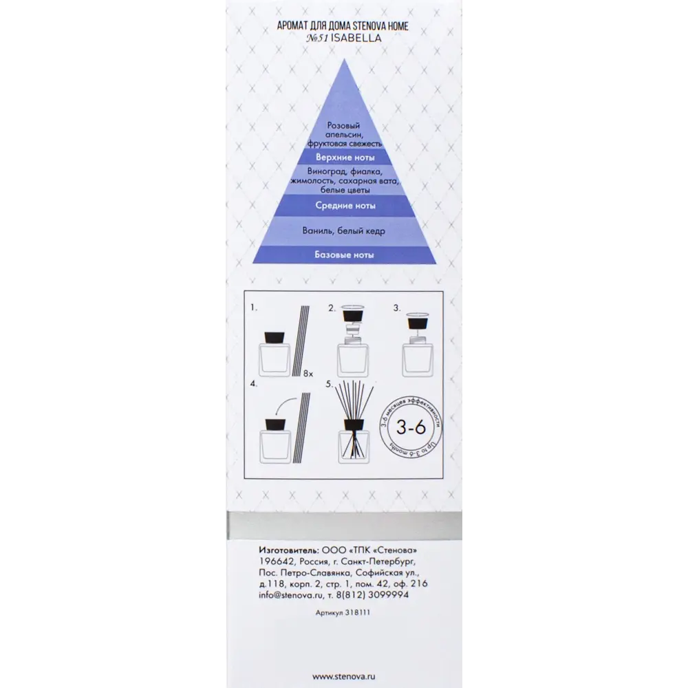 89342979 Ароматический диффузор Stenova Home №51 Isabella 100 мл STLM-0813887  - Вид №4