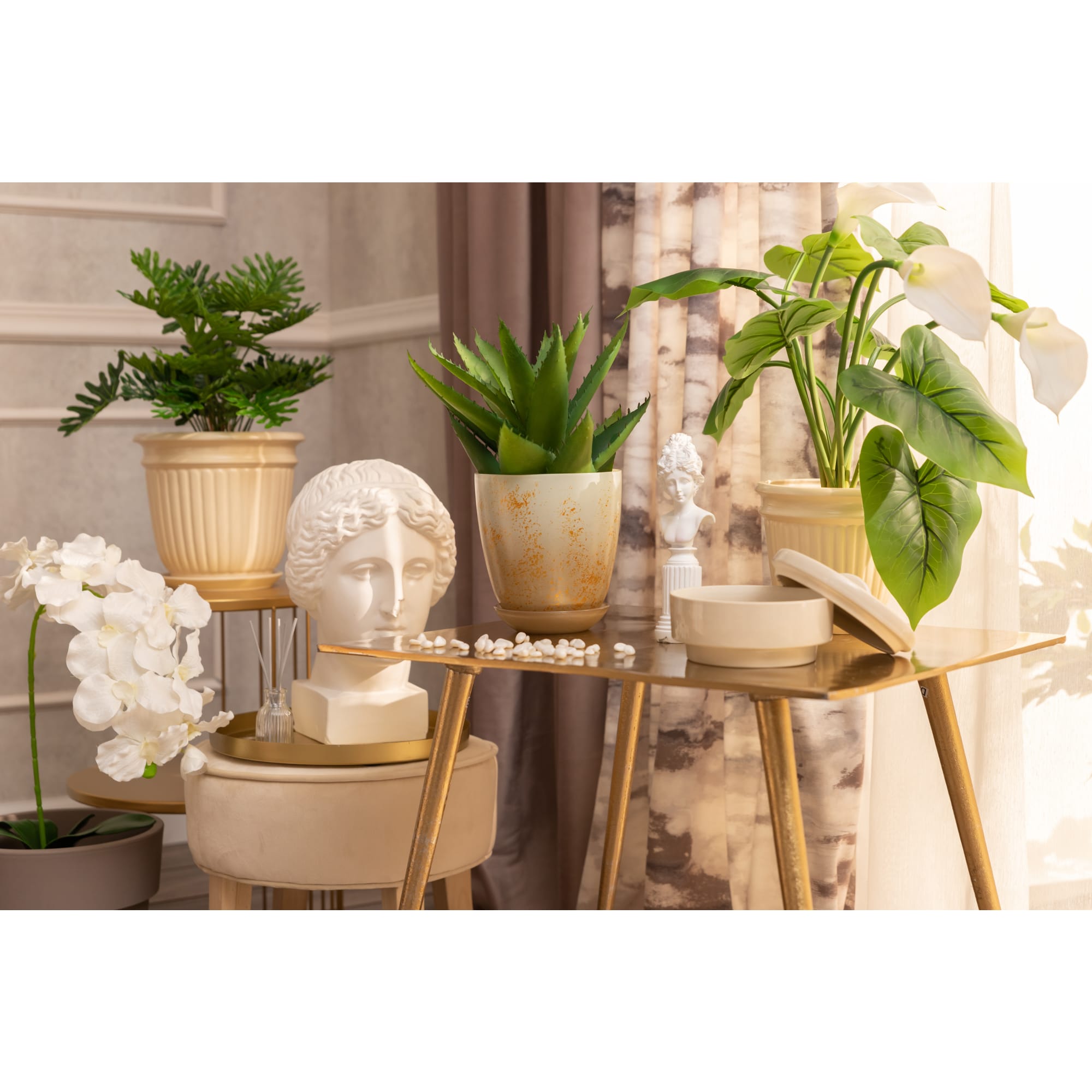 83432949 Горшок цветочный ø26.6 h23.7 см v7.5 л керамика слоновая кость Виктория Santreyd - Вид №2