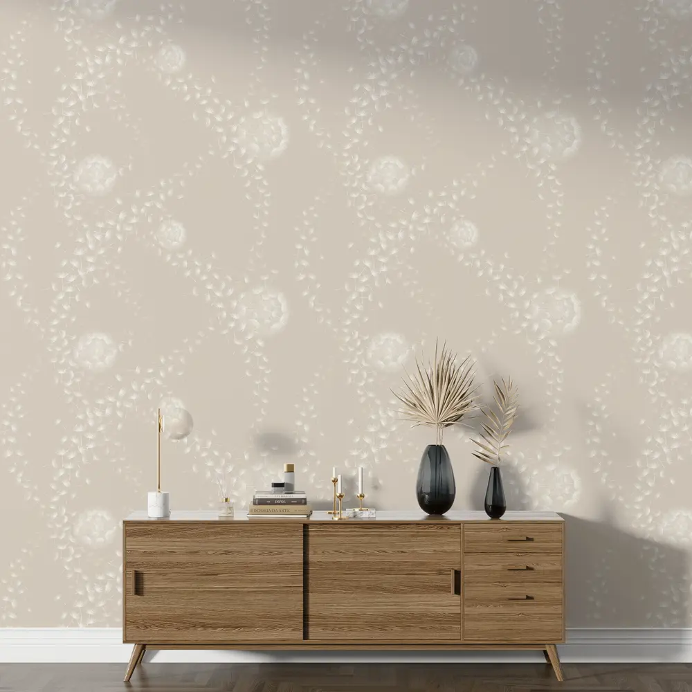 Флизелиновые обои Wallsecret Air с виниловым покрытием, бежевые 1.06 м 89389732 STLM-1565605 - Вид №4