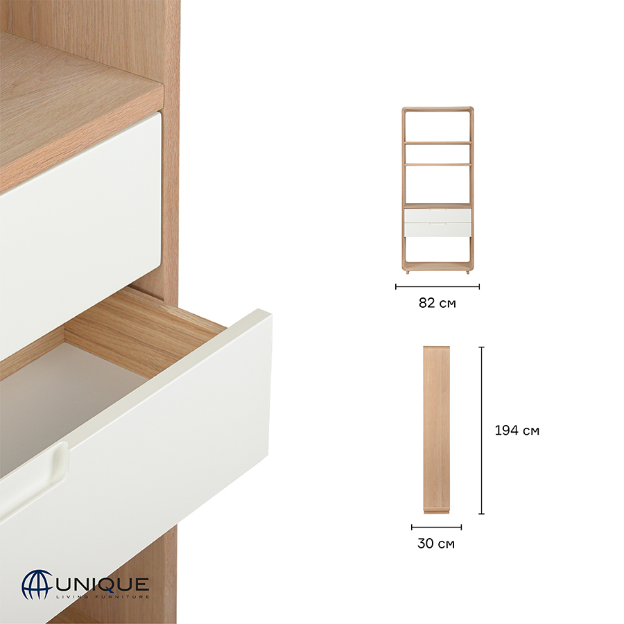 36382231 Шкаф книжный , amalfi, 182х30х194 см Unique Furniture  - Вид №21