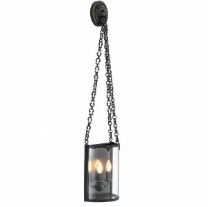 Бра настенное черное Giuliana 111093 EICHHOLTZ ПОД СТАРИНУ, ФОНАРЬ 00-3879458 Бронза;прозрачный