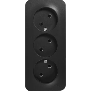 Розетка тройная накладная Schneider Electric Blanca без заземления цвет антрацит