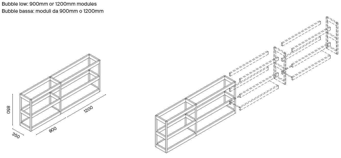 Секционный книжный шкаф из шпона XILIA BUBBLE ARCH-00128471 - Вид №11