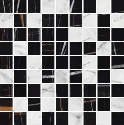 Мозаика K-1000(1004)/LR(CR)/m01 Marble Trend Nero Dorato 30х30 Kerranova sun-id-328962