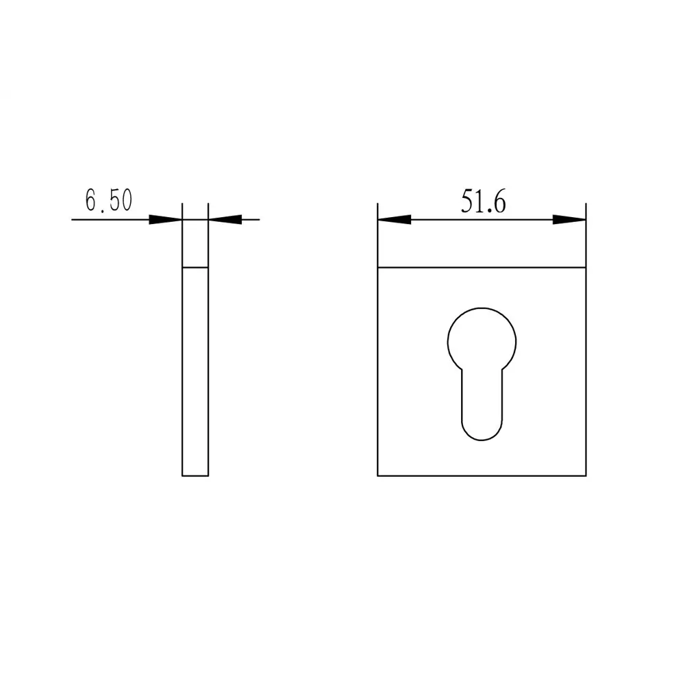 Накладка на замочную скважину KREAFORTA SC-Q2 53.6 мм цвет хром STLM-2199953 - Вид №4
