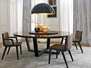 Круглый мраморный стол с Lazy Susan