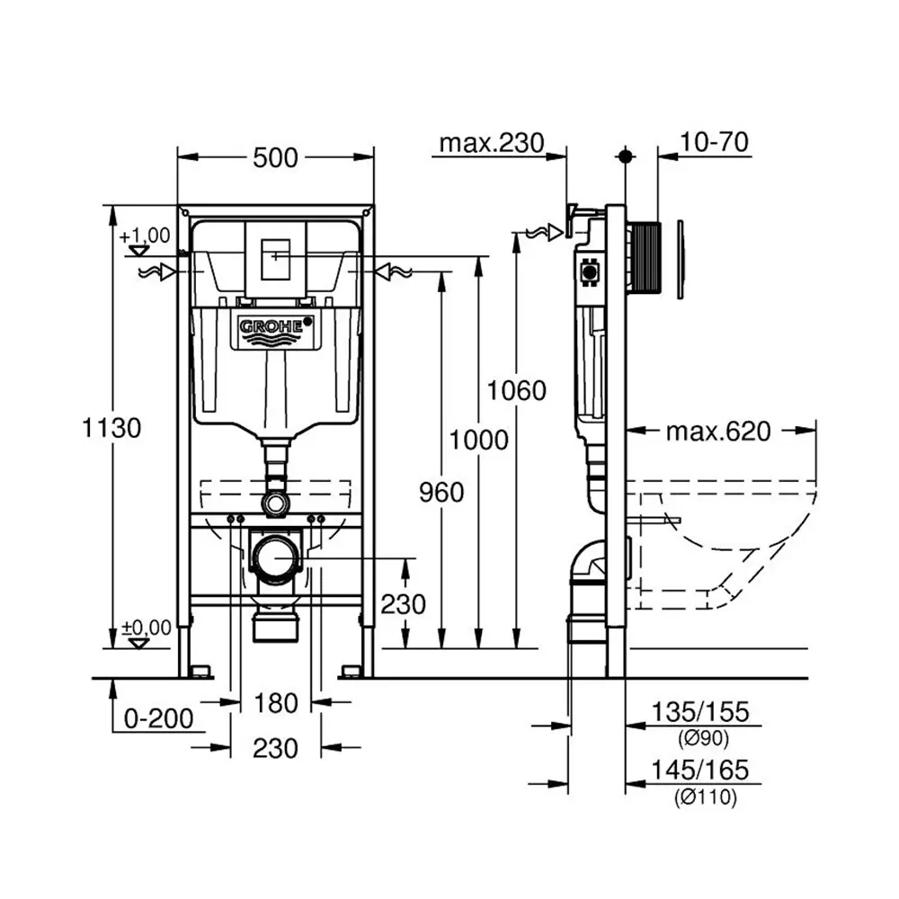 Комплект инсталляция и унитаз Aquatek Grohe Либерти Торнадо безободковый с микролифтом STLM-2070328 - Вид №14