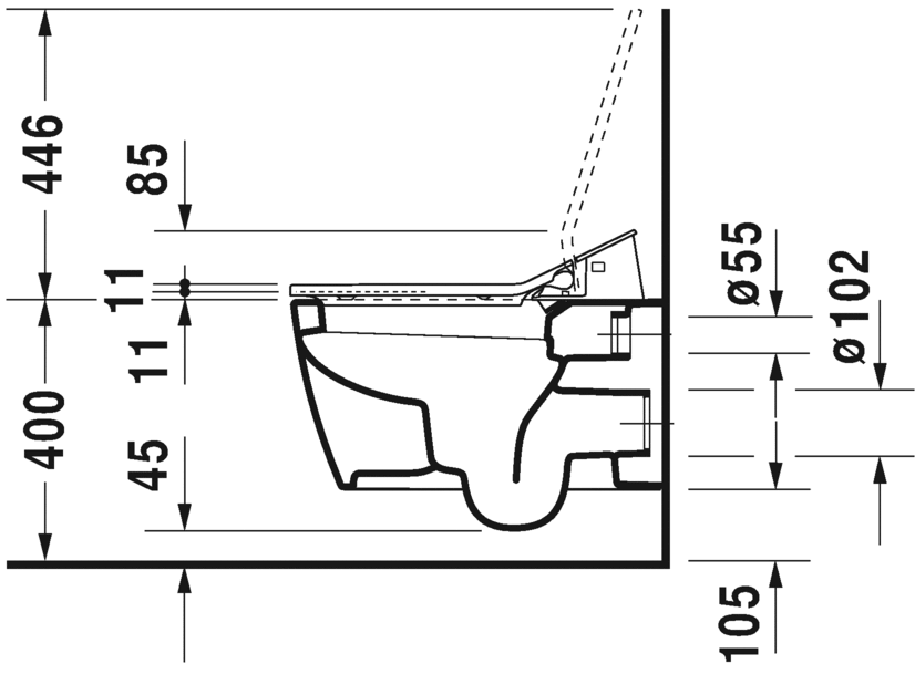 2528590000 Подвесной унитаз настенный Белый Duravit ME BY STARCK Германия - Вид №3