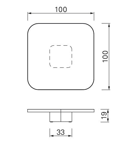 Квадратный стол из стали и хрусталя Classicon лук ARCH-00041438 - Вид №2