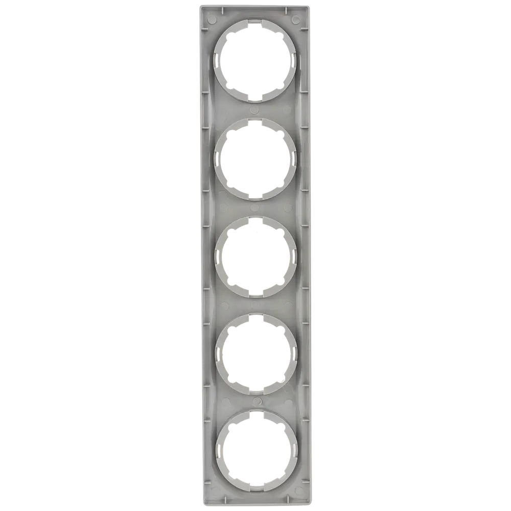 Рамка для розеток и выключателей Onekey Florence 5 постов, цвет серый ONEKEYELECTRO STLM-2004823 - Вид №2