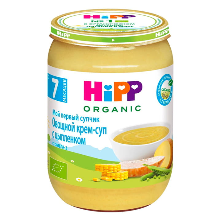 Крем-суп овощной с цыпленком с 7 месяцев HiPP 190 г Santreyd 15717