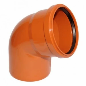 Отвод канализационный ПВХ 110мм 87° рыжий