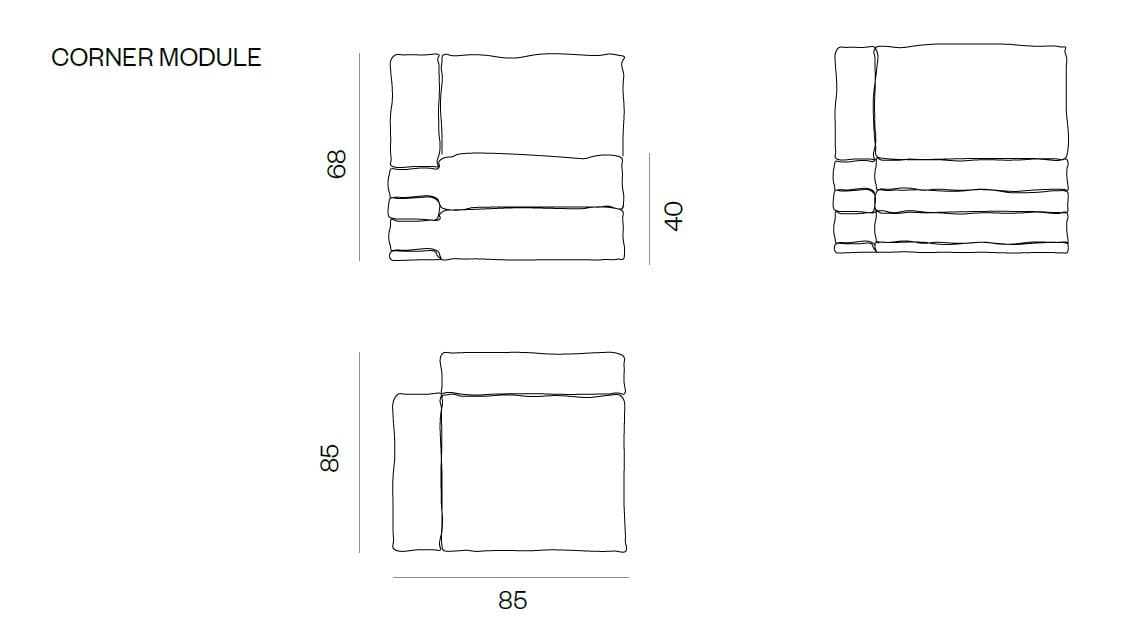 Модульный тканевый диван BD Barcelona PILLOW CANVAS ARCH-00079215 - Вид №42