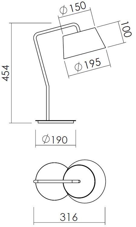 NEXO LUCE Настольная лампа из металла Oxen table lamp 7122d0 - Вид №5