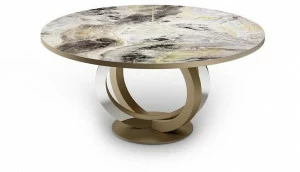 Reflex Круглый обеденный стол из стеклянного мрамора Galassia