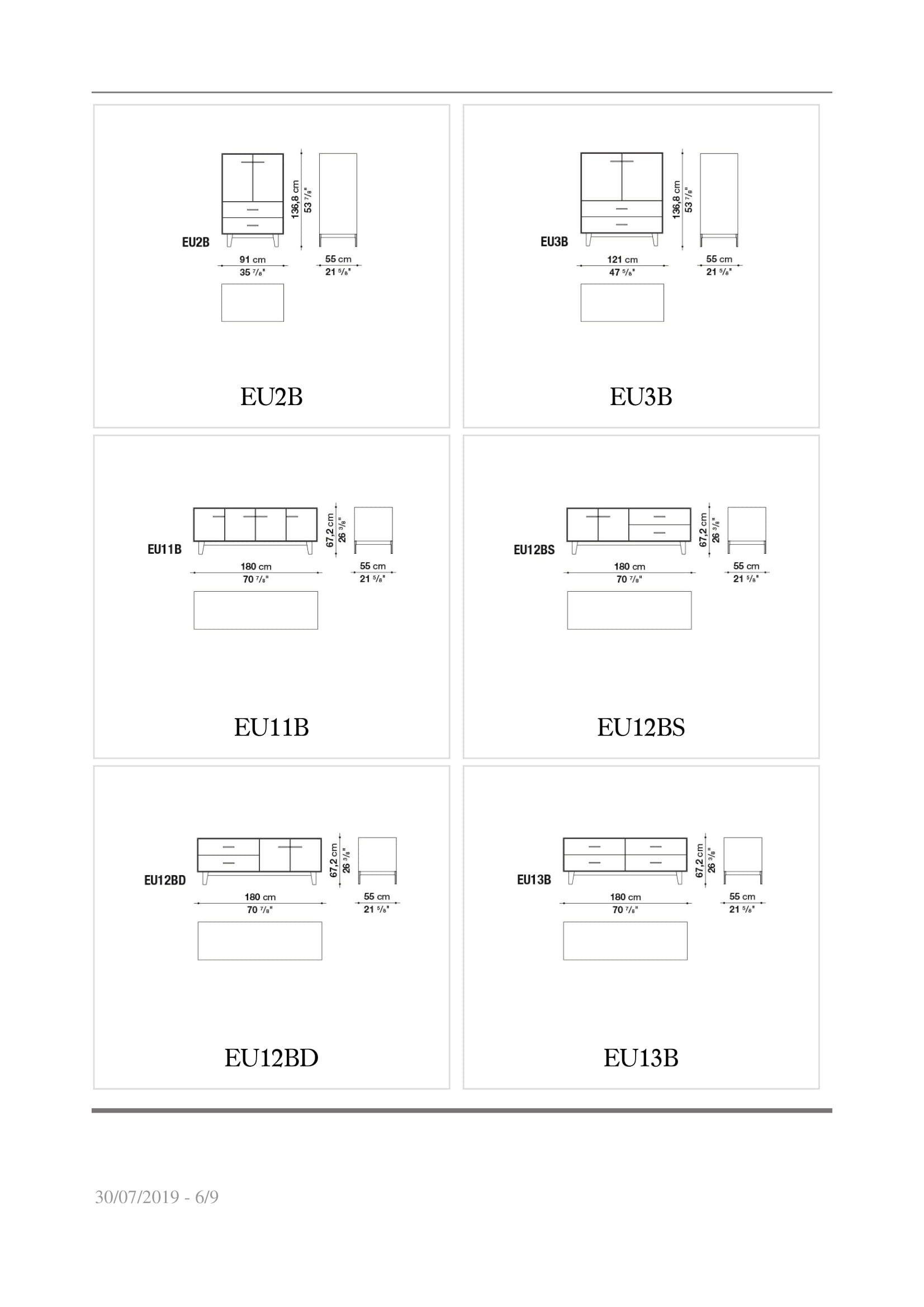 Стеклянный шкаф с распашными дверцами с ящиками B&B Italia эвкалипт ARCH-00080674 - Вид №5