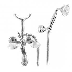 2102 ** 09C Комплект ванны с дуплексным душем Nicolazzi Series Cristallo di Rocca