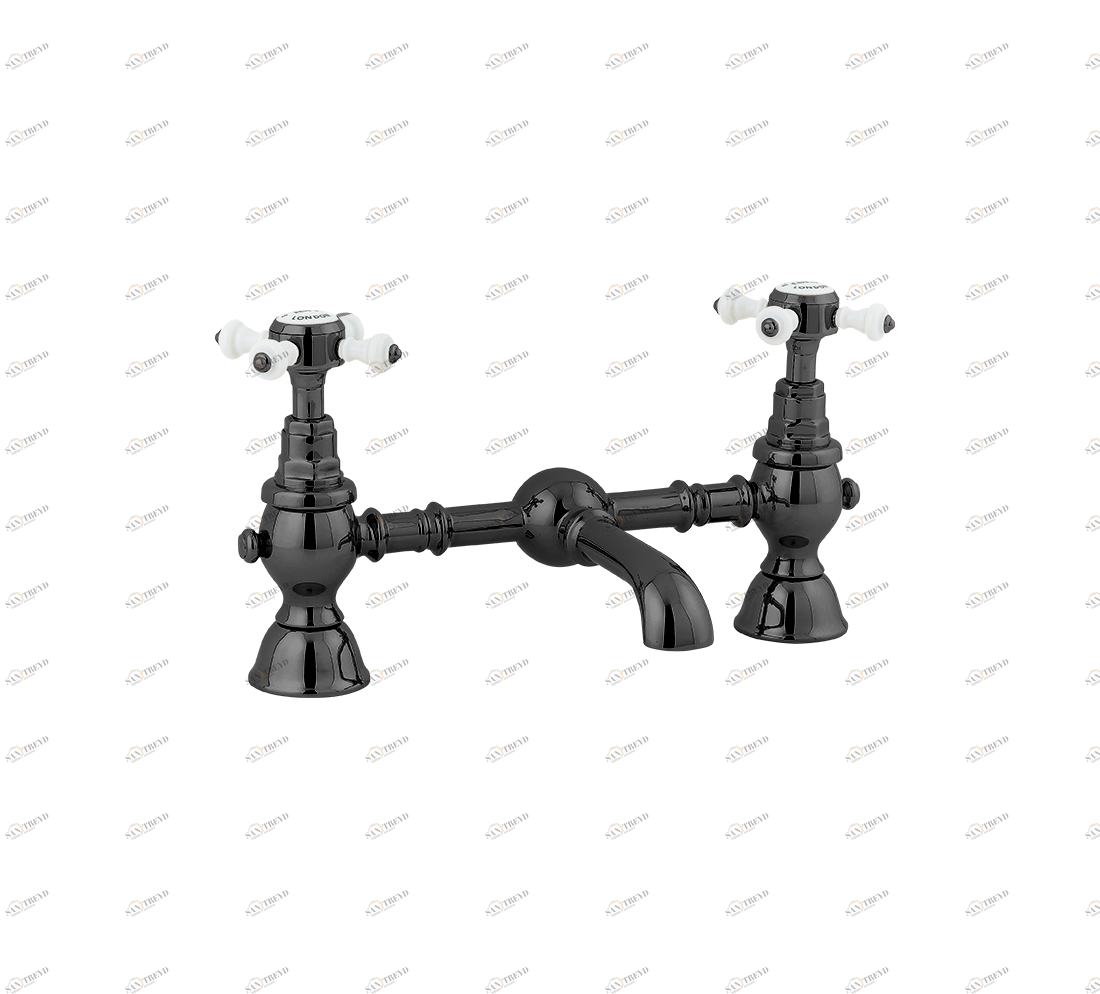 Gentry Home Смеситель для раковины от центра к центру 2 отверстия под смеситель 200 мм Chelsea Dark nickel GH103252