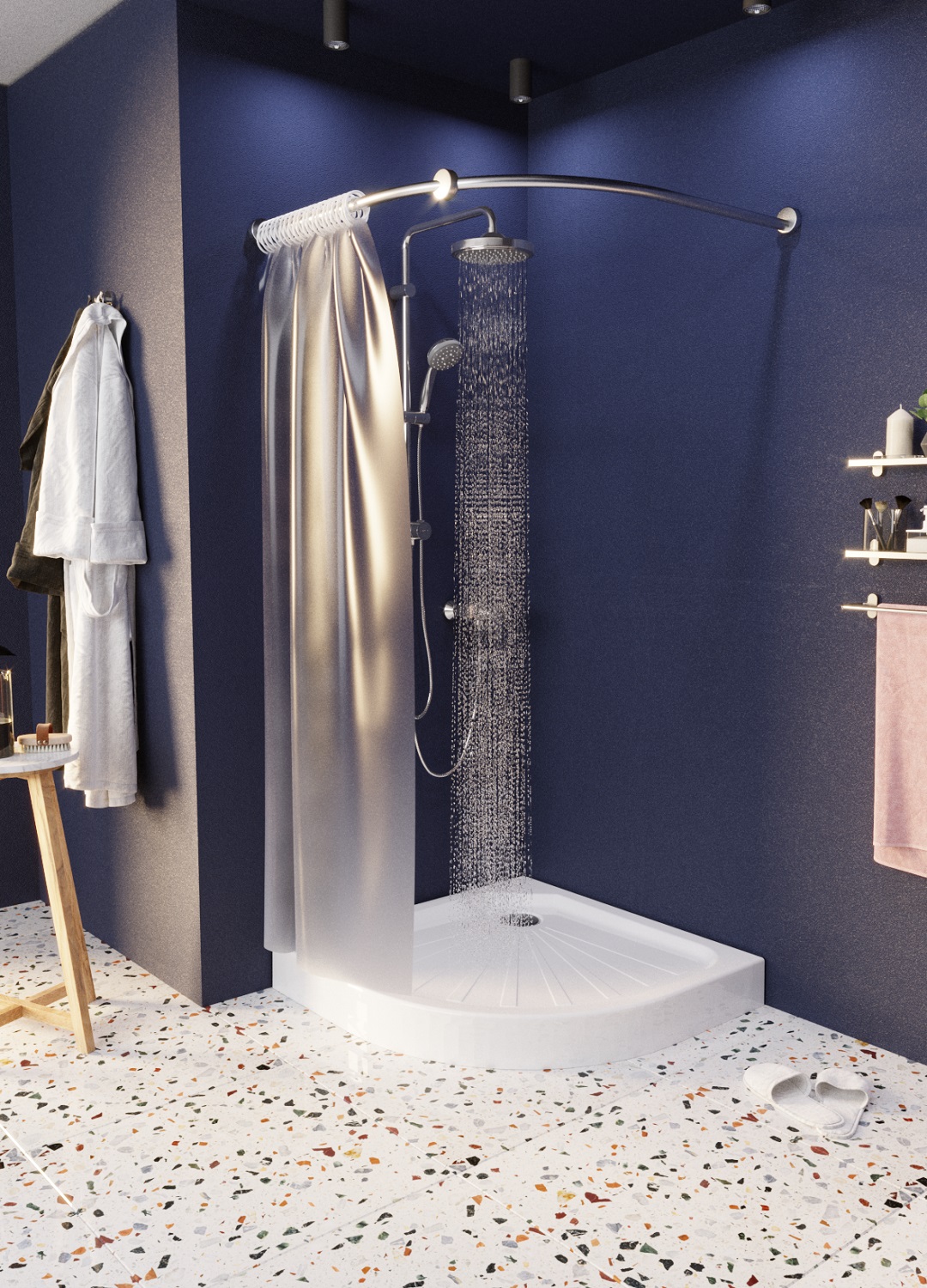 У60082 Поддон Tondo полукруглый 90х90 1 Marka 