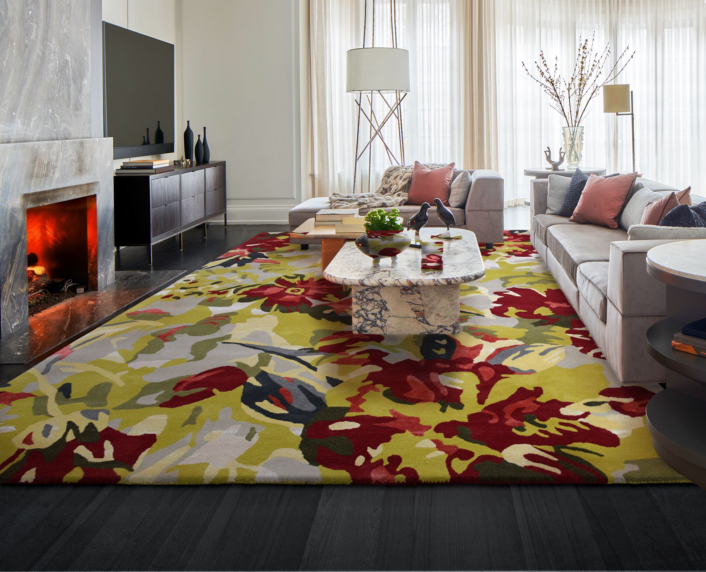 Прямоугольный цветочный ковер с длинным ворсом Ademi Exclusive ARCH-00028486 - Вид №5